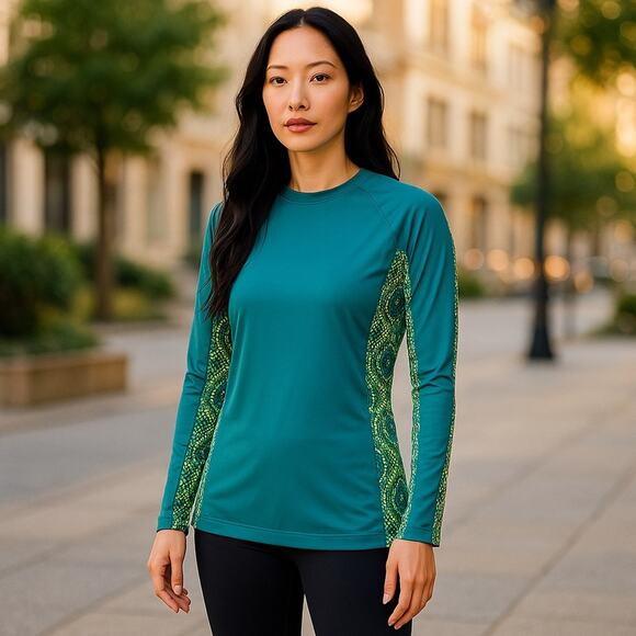 Columbia Women's Sz X-Large Triton Time Long Sleeve Rashguard Long Sleeve Tee - Picture 1 of 9